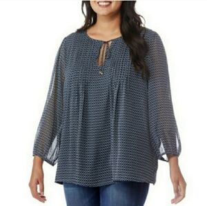Tommy Hilfiger Printed Top W/ Pintuck Detail